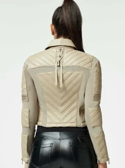 Clearance Acceleration Asym Moto Mesh Leather Jacket Women Motos