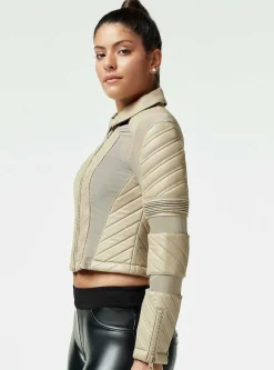 Clearance Acceleration Asym Moto Mesh Leather Jacket Women Motos