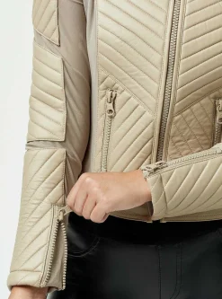 Outlet Acceleration Moto Mesh Leather Jacket Women Motos