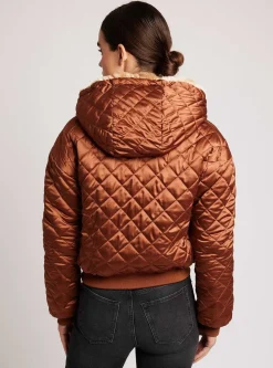 Store Amber Reversible Faux Fur Hoodie Women Puffers & Coats