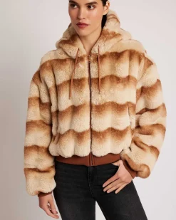 Store Amber Reversible Faux Fur Hoodie Women Puffers & Coats