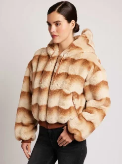 Store Amber Reversible Faux Fur Hoodie Women Puffers & Coats