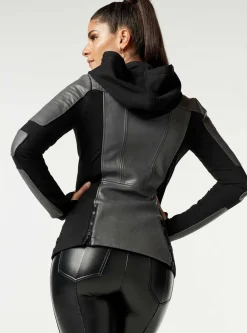 Cheap Asym Hooded Moto Women Motos