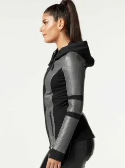 Cheap Asym Hooded Moto Women Motos