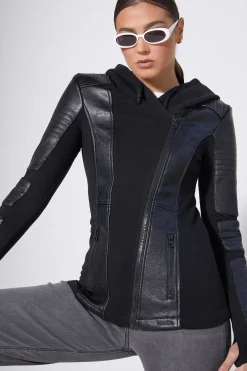 New Asym Hooded Moto Women Motos