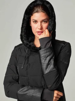 Cheap Asym Moto Puffer Women Puffers & Coats