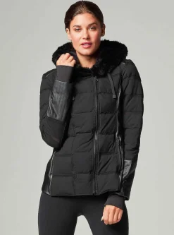 Cheap Asym Moto Puffer Women Puffers & Coats