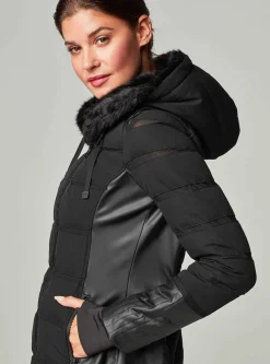 Cheap Asym Moto Puffer Women Puffers & Coats