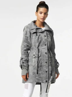 Fashion Camo Anorak - Medium Gray Sharkskin Women Jackets & Anoraks