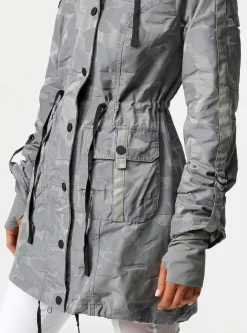 Fashion Camo Anorak - Medium Gray Sharkskin Women Jackets & Anoraks