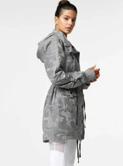 Fashion Camo Anorak - Medium Gray Sharkskin Women Jackets & Anoraks