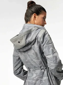 Fashion Camo Anorak - Medium Gray Sharkskin Women Jackets & Anoraks