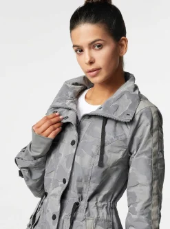 Fashion Camo Anorak - Medium Gray Sharkskin Women Jackets & Anoraks