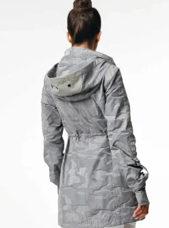 Fashion Camo Anorak - Medium Gray Sharkskin Women Jackets & Anoraks