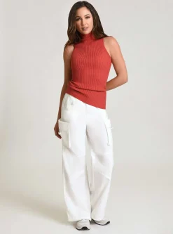 Online Charlotte Mock Neck Tank Women Cranberry