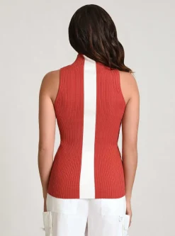 Online Charlotte Mock Neck Tank Women Cranberry