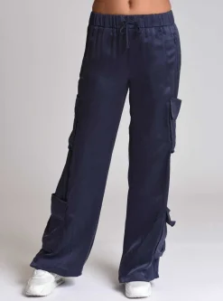 Cheap Chelsea Silk Wide Leg Pant Women Naval Blue