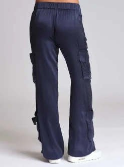 Cheap Chelsea Silk Wide Leg Pant Women Naval Blue