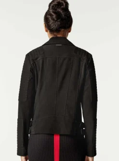 Online Cherie Suede Motorcycle Jacket Women Motos