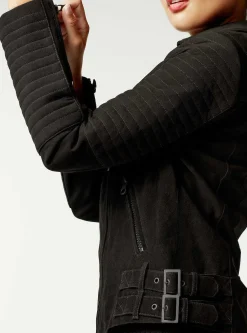 Online Cherie Suede Motorcycle Jacket Women Motos