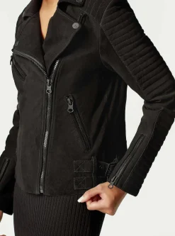 Online Cherie Suede Motorcycle Jacket Women Motos