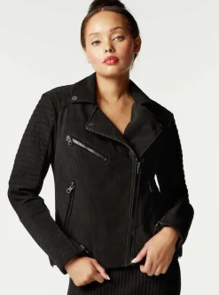 Online Cherie Suede Motorcycle Jacket Women Motos