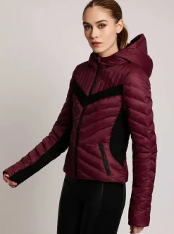 Clearance Chevron Stripe Down Filled Puffer Jacket Women Puffers & Coats