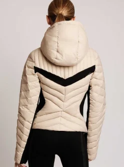 Clearance Chevron Stripe Down Filled Puffer Jacket Women Puffers & Coats