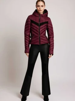 Clearance Chevron Stripe Down Filled Puffer Jacket Women Puffers & Coats