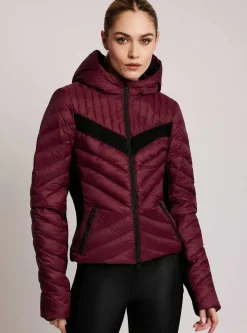 Clearance Chevron Stripe Down Filled Puffer Jacket Women Puffers & Coats