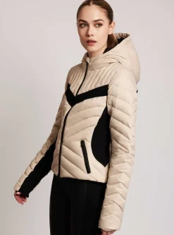Clearance Chevron Stripe Down Filled Puffer Jacket Women Puffers & Coats