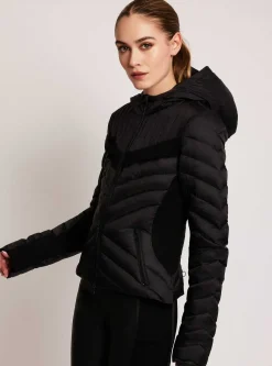 Clearance Chevron Stripe Down Filled Puffer Jacket Women Puffers & Coats
