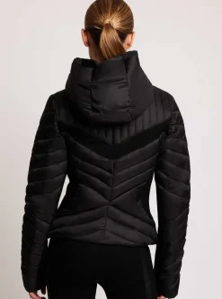 Clearance Chevron Stripe Down Filled Puffer Jacket Women Puffers & Coats