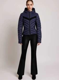Clearance Chevron Stripe Down Filled Puffer Jacket Women Puffers & Coats