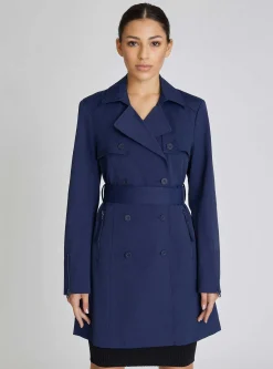 Outlet Classic Trench Coat Women Naval Blue
