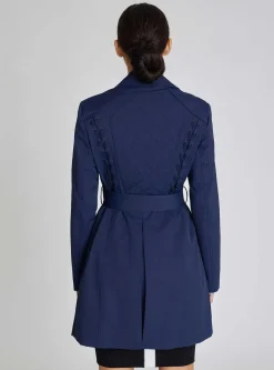 Outlet Classic Trench Coat Women Naval Blue
