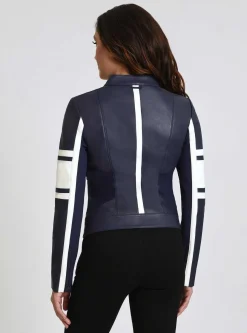 Cheap Claudine Leather Racer Jacket Women Motos
