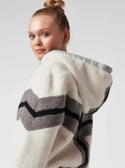 Shop Faux Shearling Hoody Women Puffers & Coats
