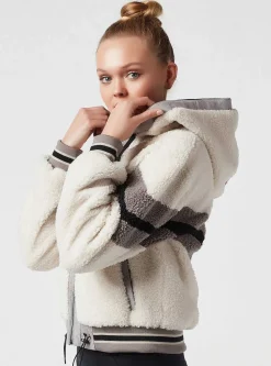 Shop Faux Shearling Hoody Women Puffers & Coats