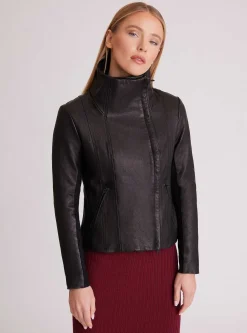 Cheap Funnel Neck Moto Jacket Women Motos