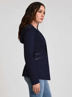 Fashion Gayatri Hooded Blazer Women Naval Blue