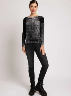 Outlet Huntress Mesh Boyfriend Sweater Women Tops