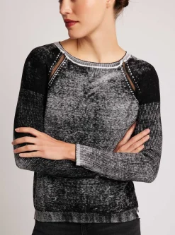 Outlet Huntress Mesh Boyfriend Sweater Women Tops