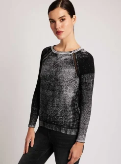Outlet Huntress Mesh Boyfriend Sweater Women Tops