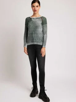 Outlet Huntress Mesh Boyfriend Sweater Women Tops