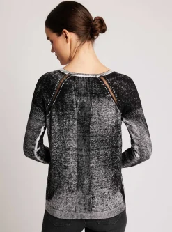 Outlet Huntress Mesh Boyfriend Sweater Women Tops