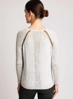 Outlet Huntress Mesh Boyfriend Sweater Women Tops