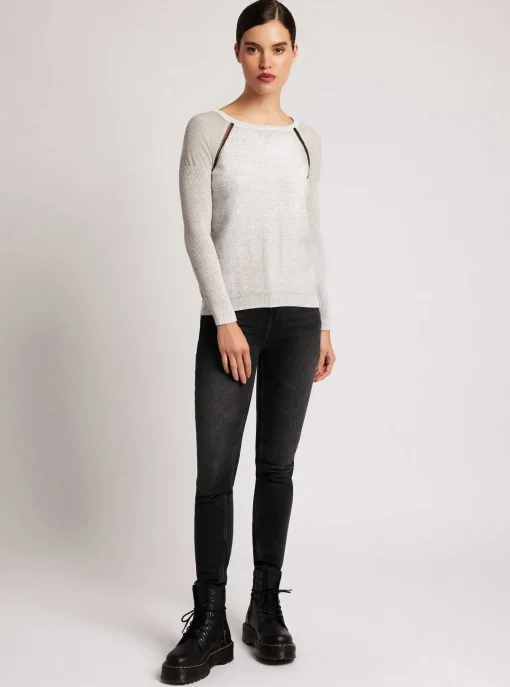 New Huntress Mesh Boyfriend Sweater Women Sweaters