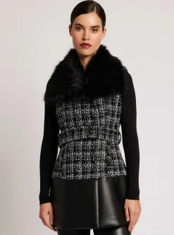 New Irina Boucle Long Vest Women Puffers & Coats
