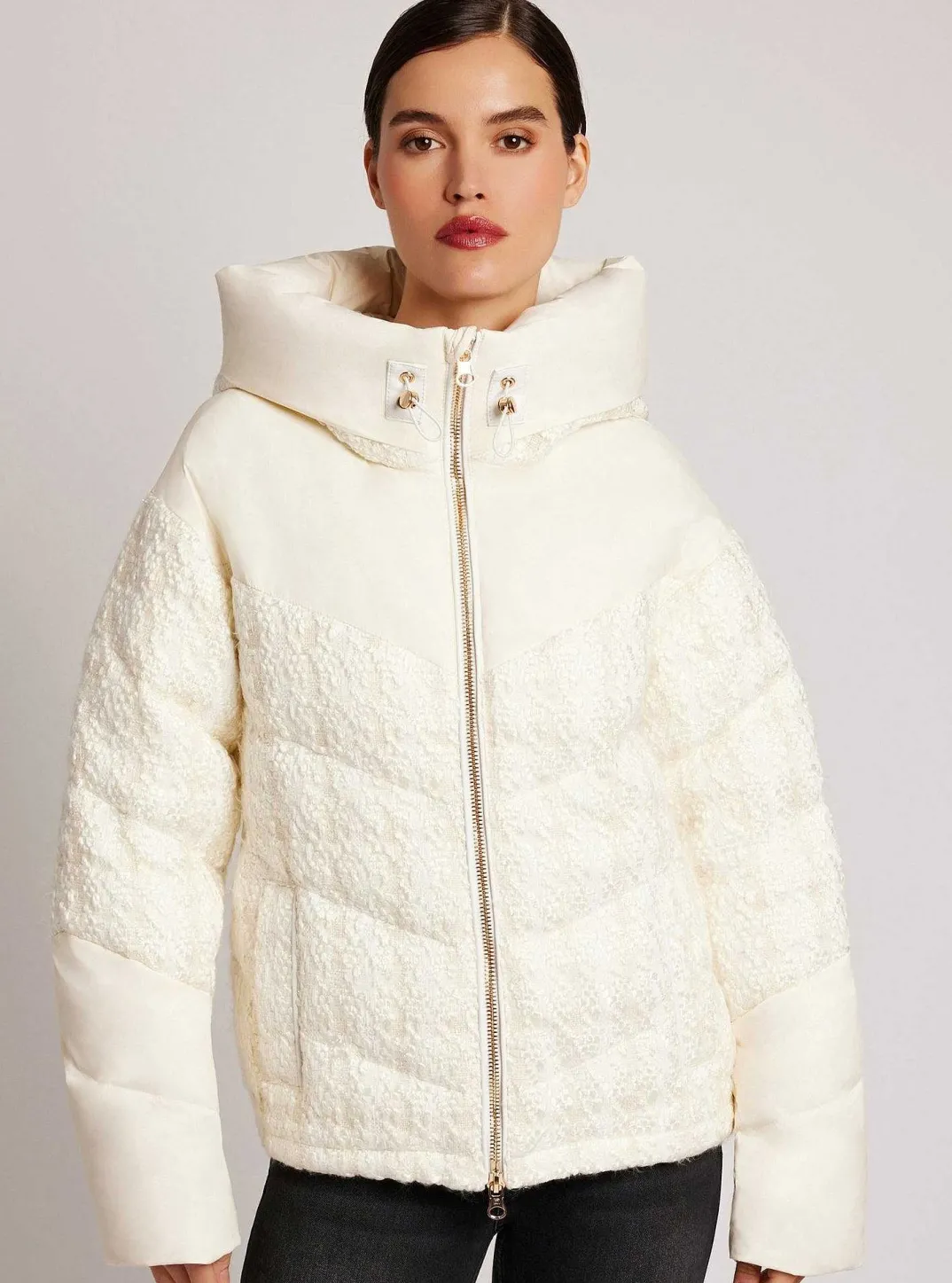 Cheap Irina Boucle Puffer Gold Trims Down Filled Women Puffers & Coats